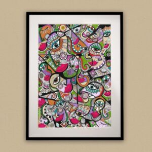 Bethellaboo Art & Illustration 44 Faces Print